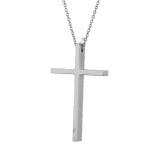 Γυναικείος Σταυρός Με αλυσίδα , Λευκός Χρυσός 18κ Με Διαμάντια